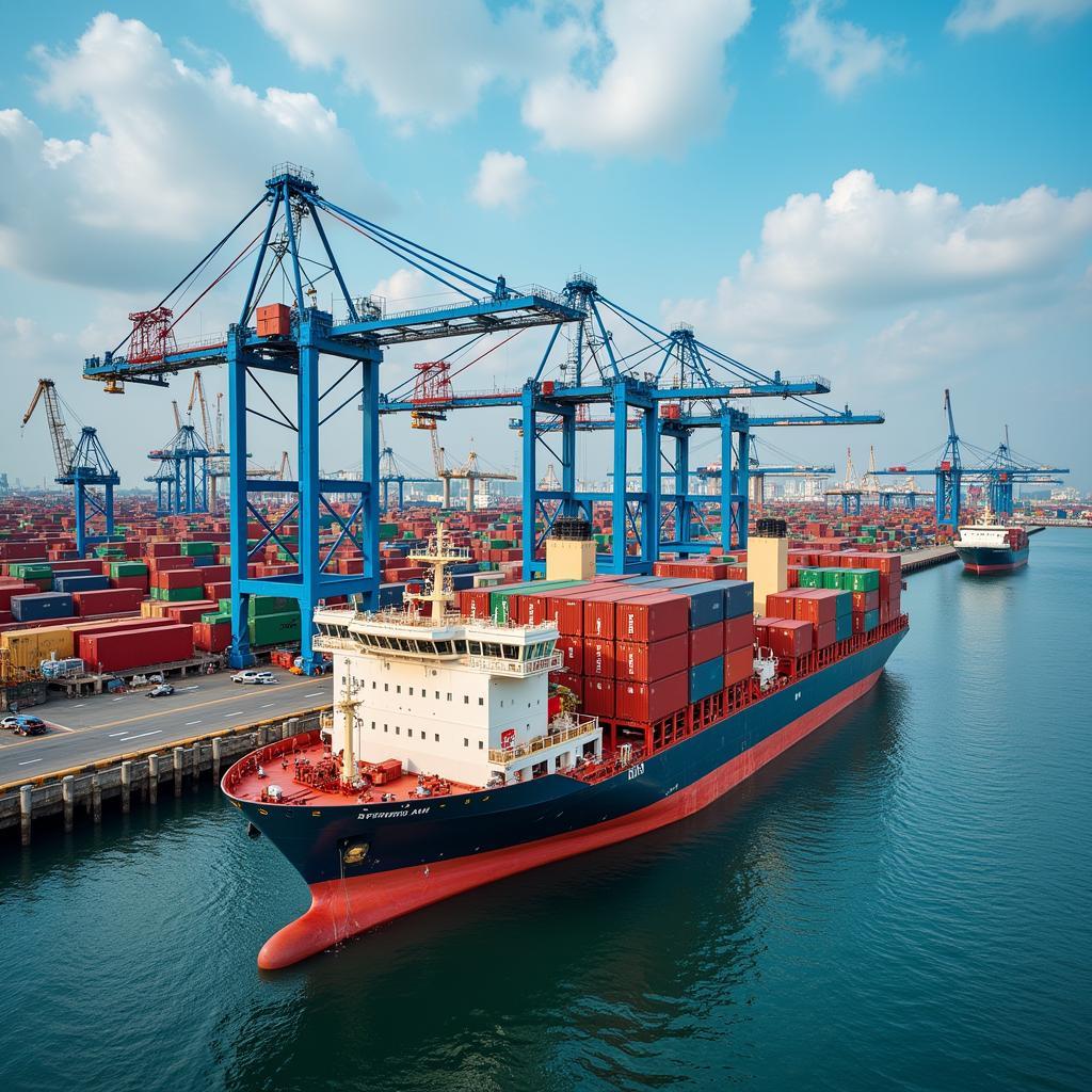 Activity at Ho Chi Minh City's seaport