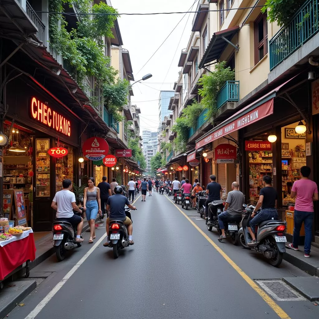 Bustling Chinatown in District 5, Ho Chi Minh City