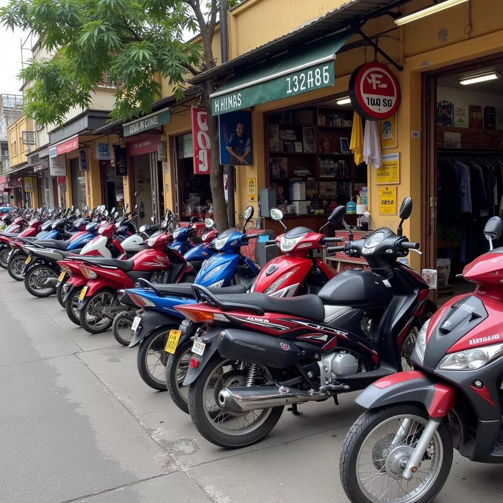 Motorcycle shop in Hanoi