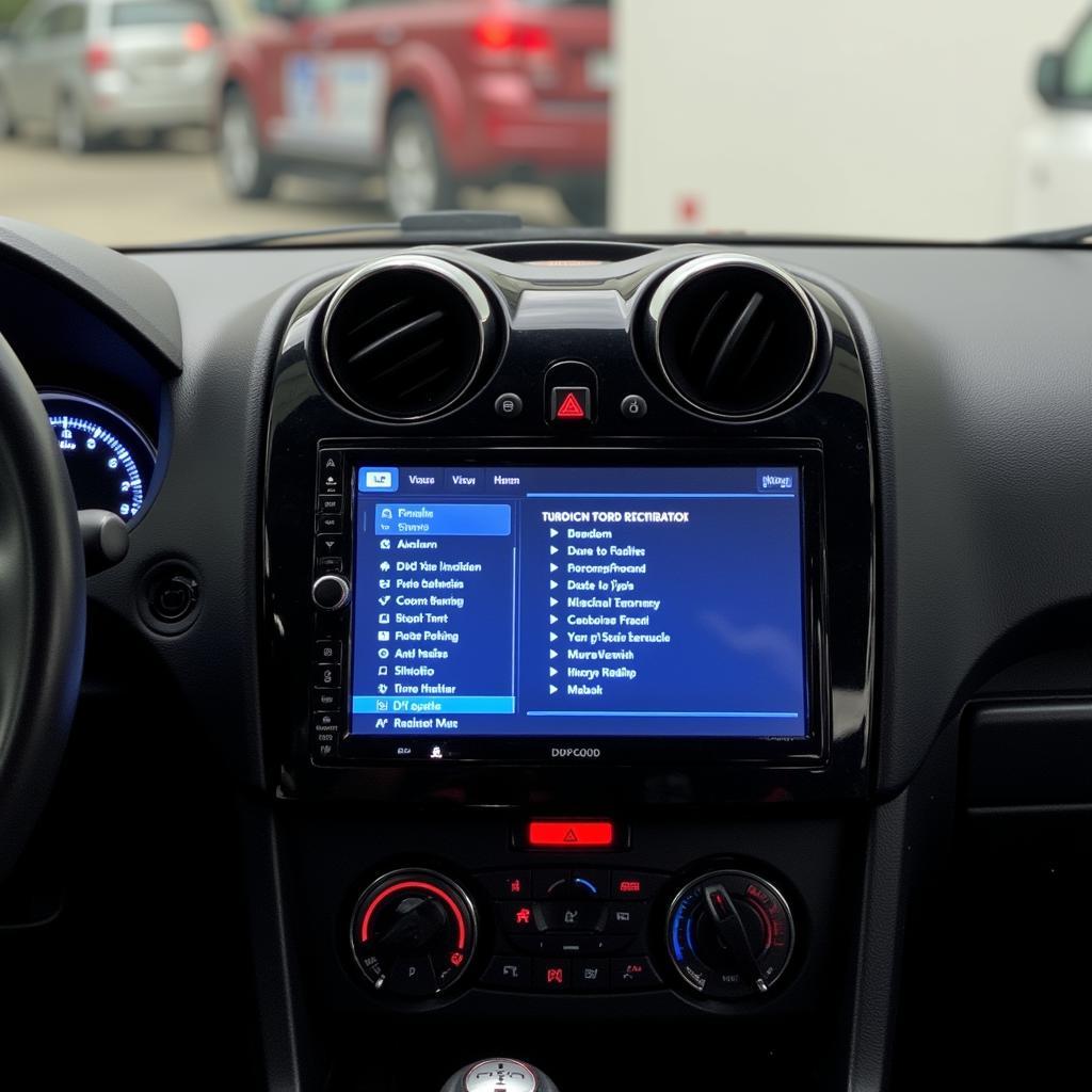 Đầu DVD ô tô đã lắp đặt hoàn chỉnh