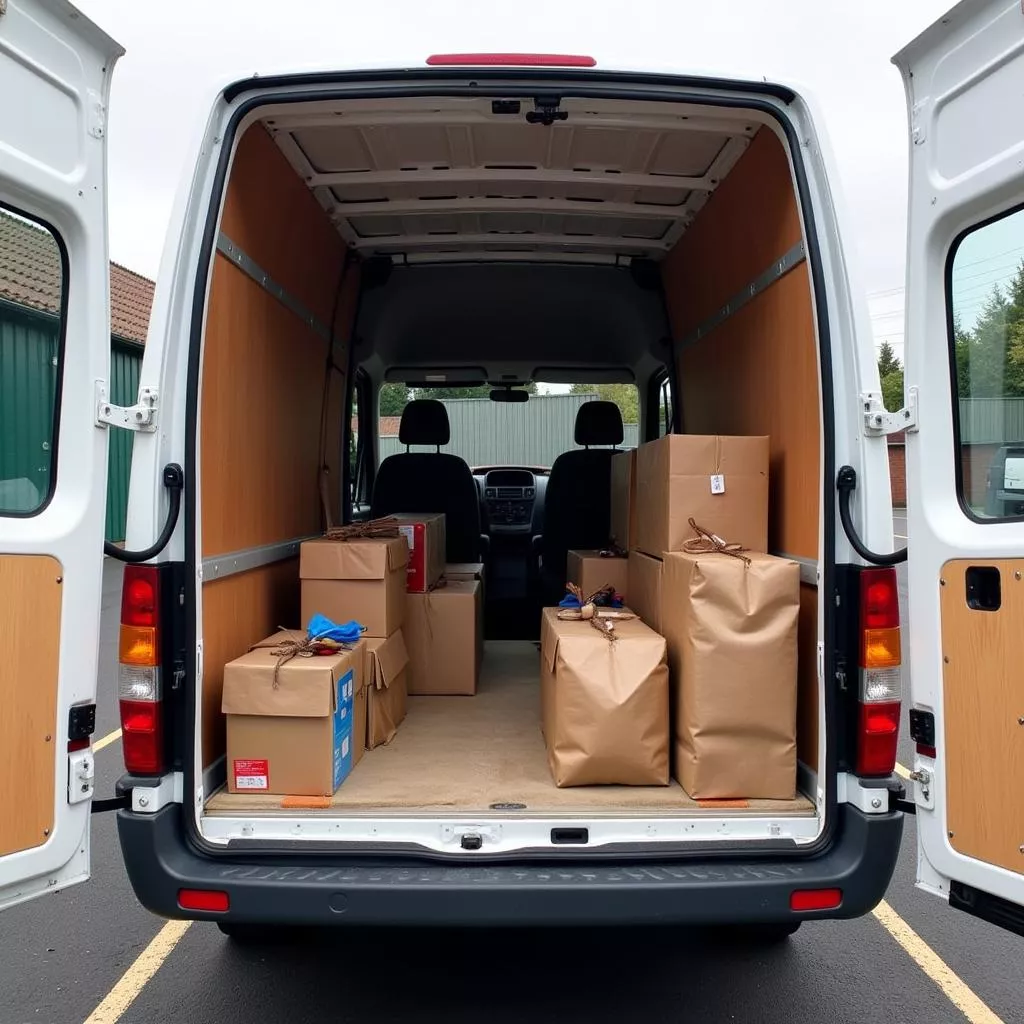 Cargo space of a 2004 Ford Transit