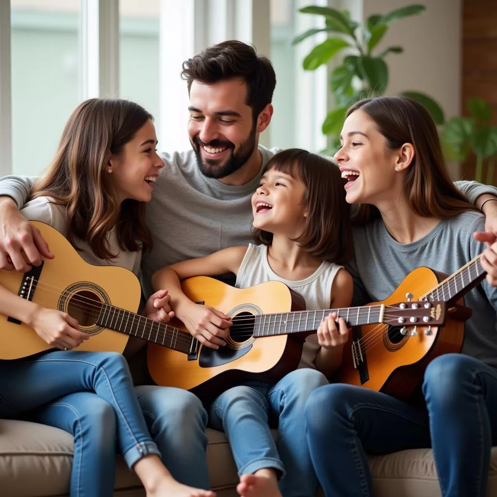 Gia đình cùng nhau hát hò