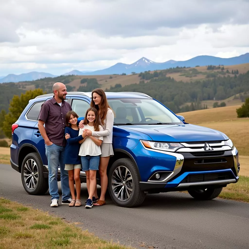 Gia đình hạnh phúc bên Mitsubishi Outlander 2020