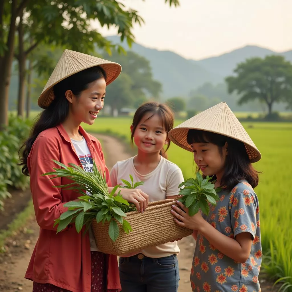 Gia đình nông thôn nhận vốn Ngân Hàng