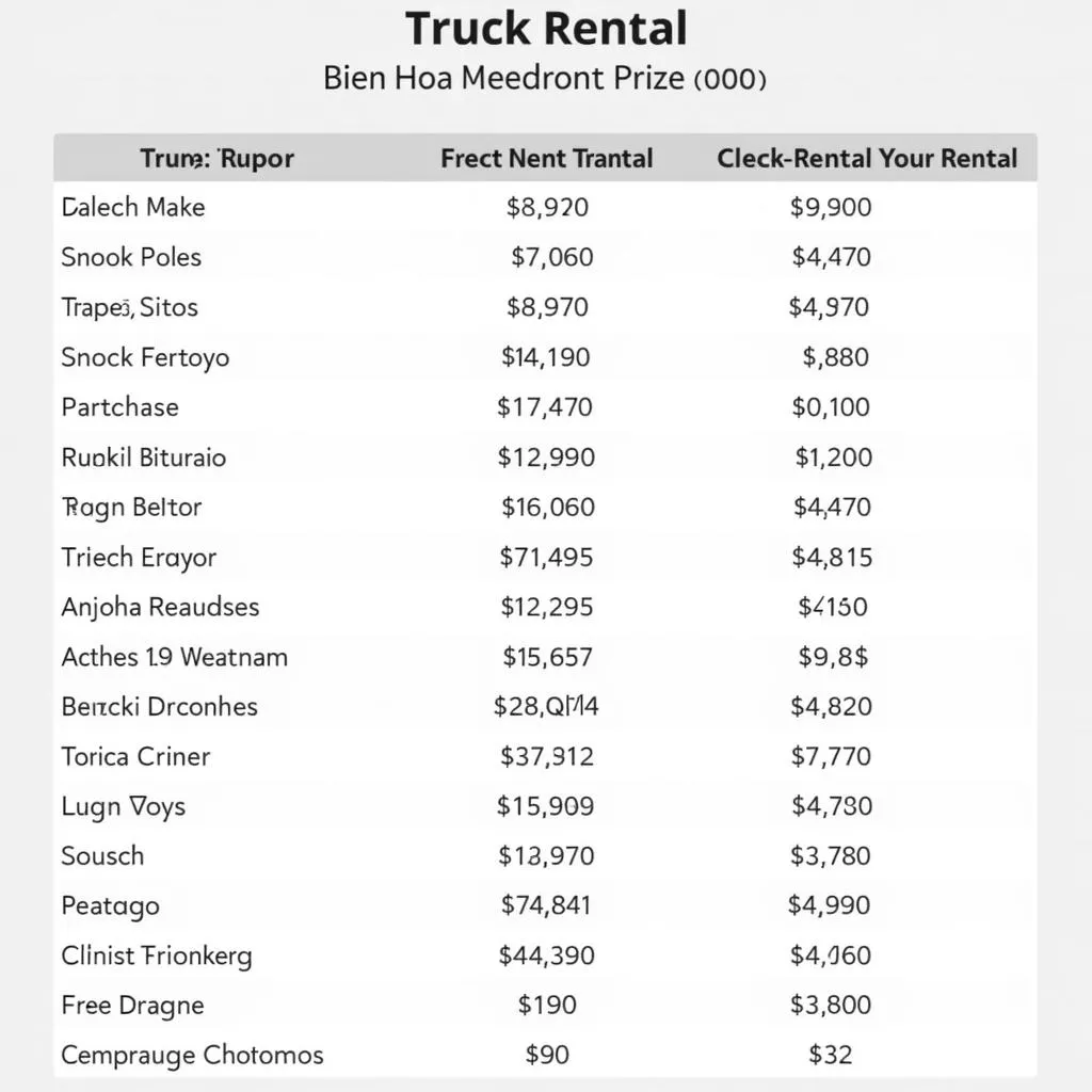 Giá Thuê Xe Tải Biên Hòa