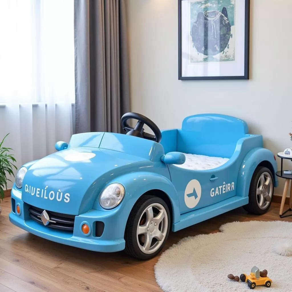 Giường ô tô cho bé trai TPHCM màu xanh