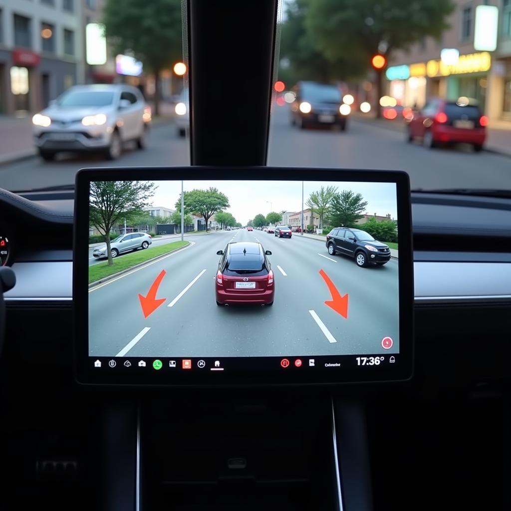 360 degree car camera display on a monitor