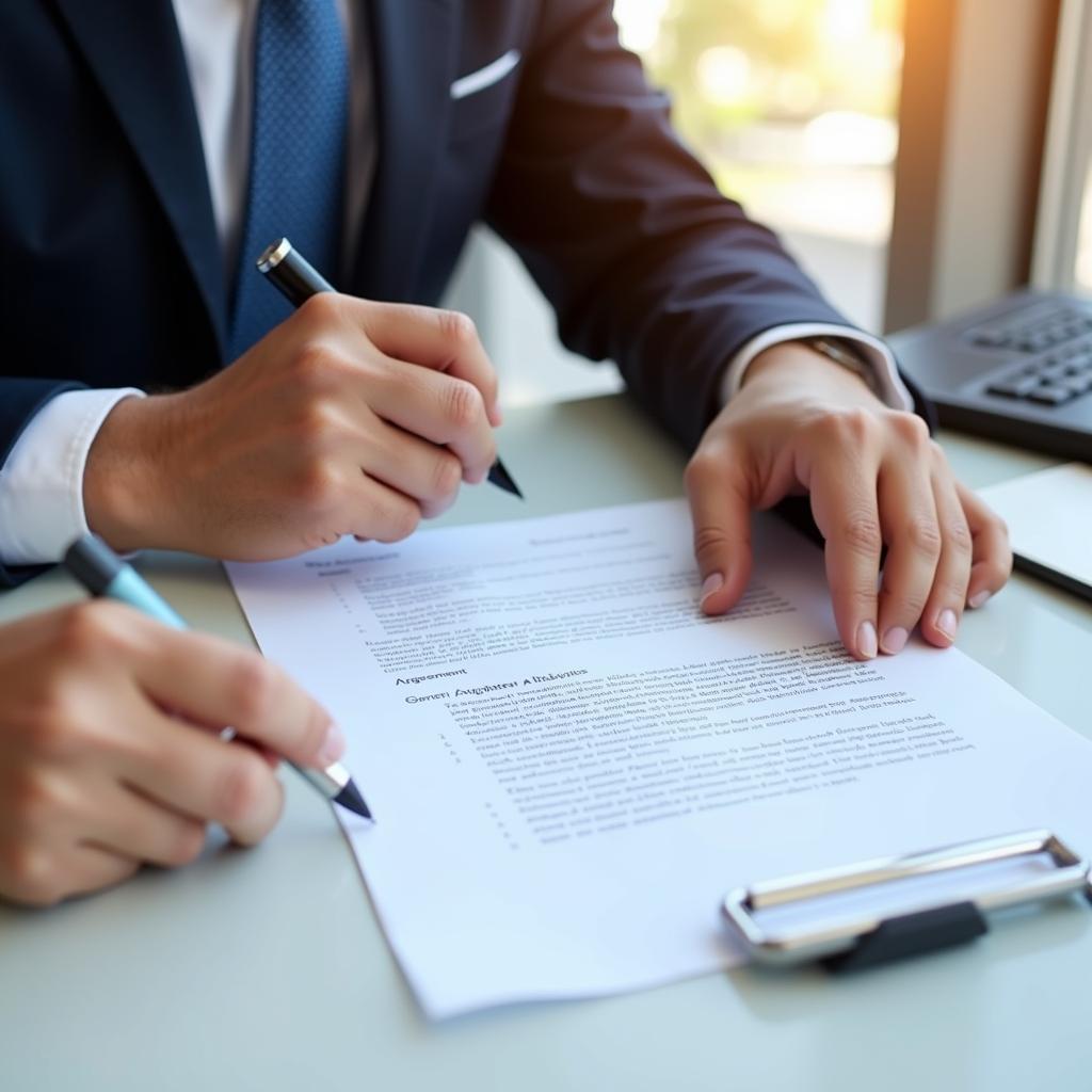 Reviewing a company car sales contract