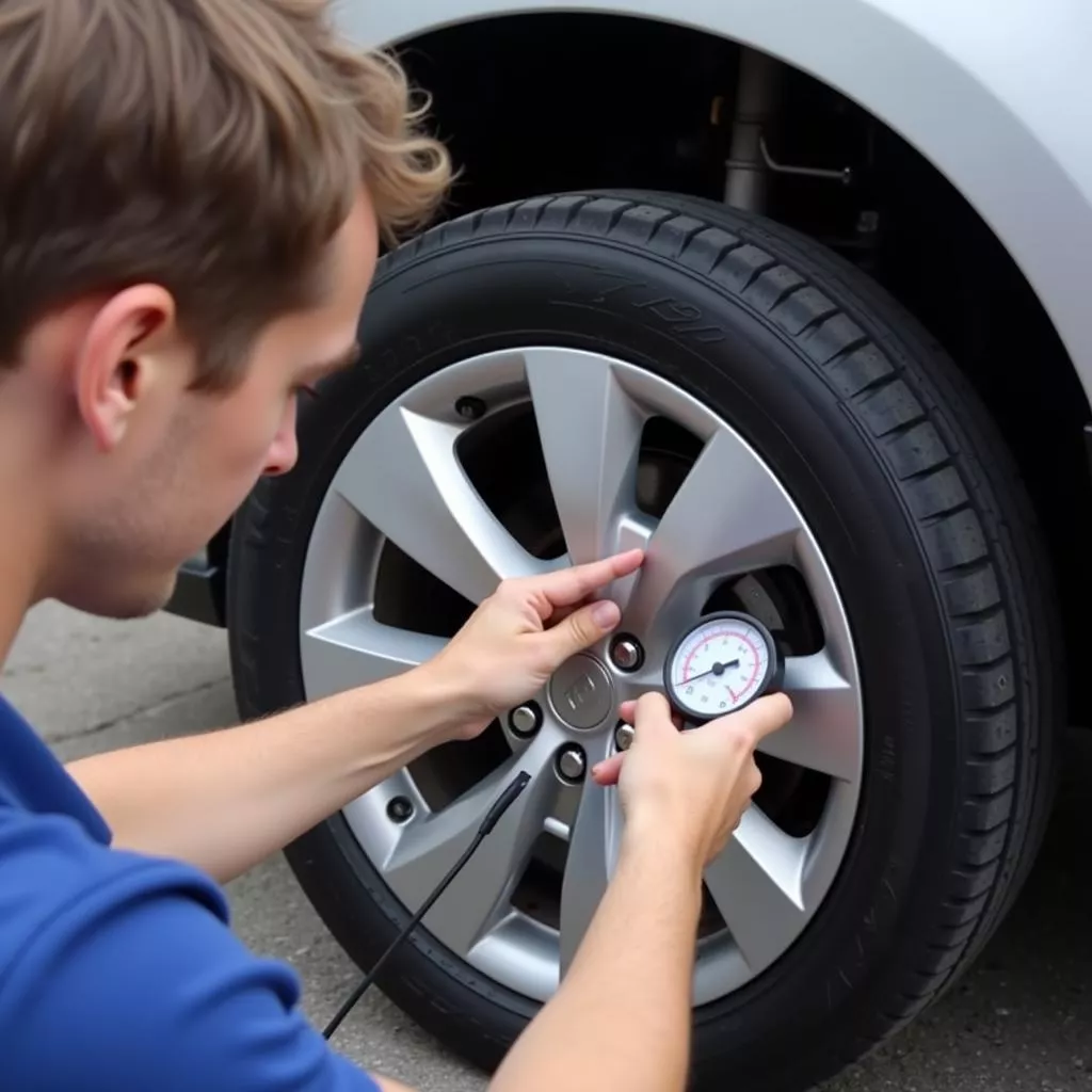 Kiểm tra áp suất lốp xe