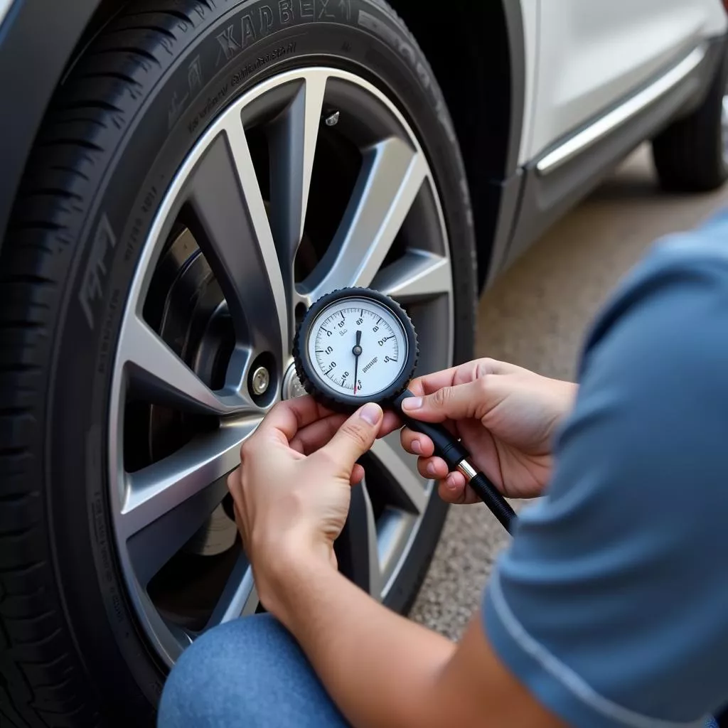 Kiểm tra áp suất lốp xe