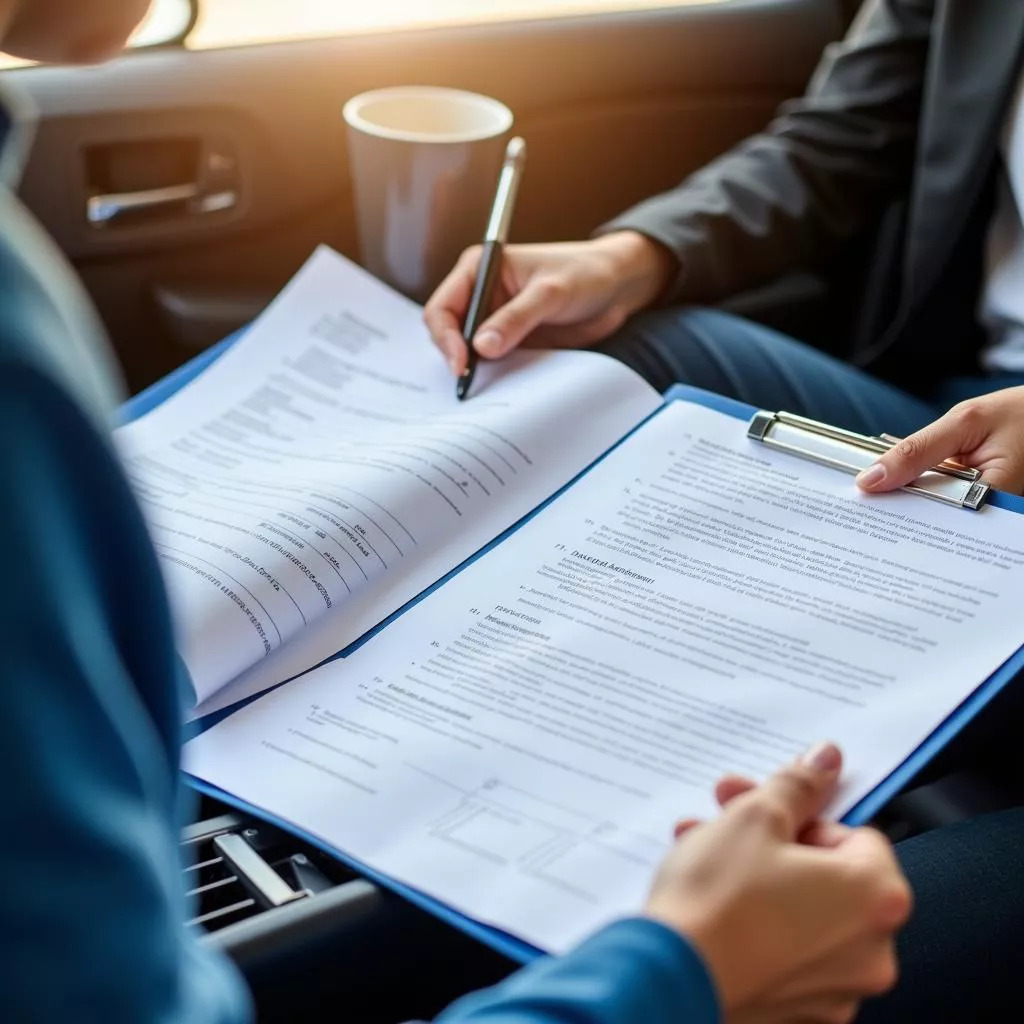 Checking car registration documents before submission