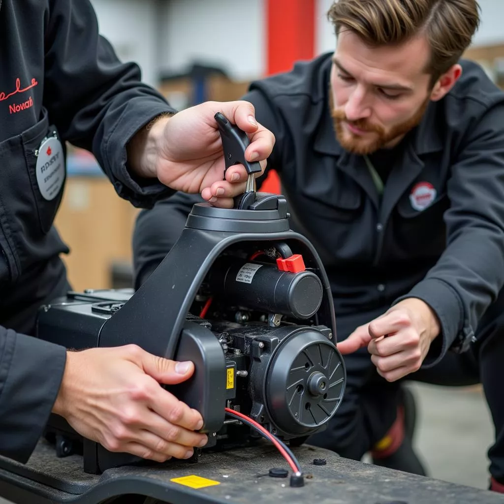 Inspecting a used electric scooter
