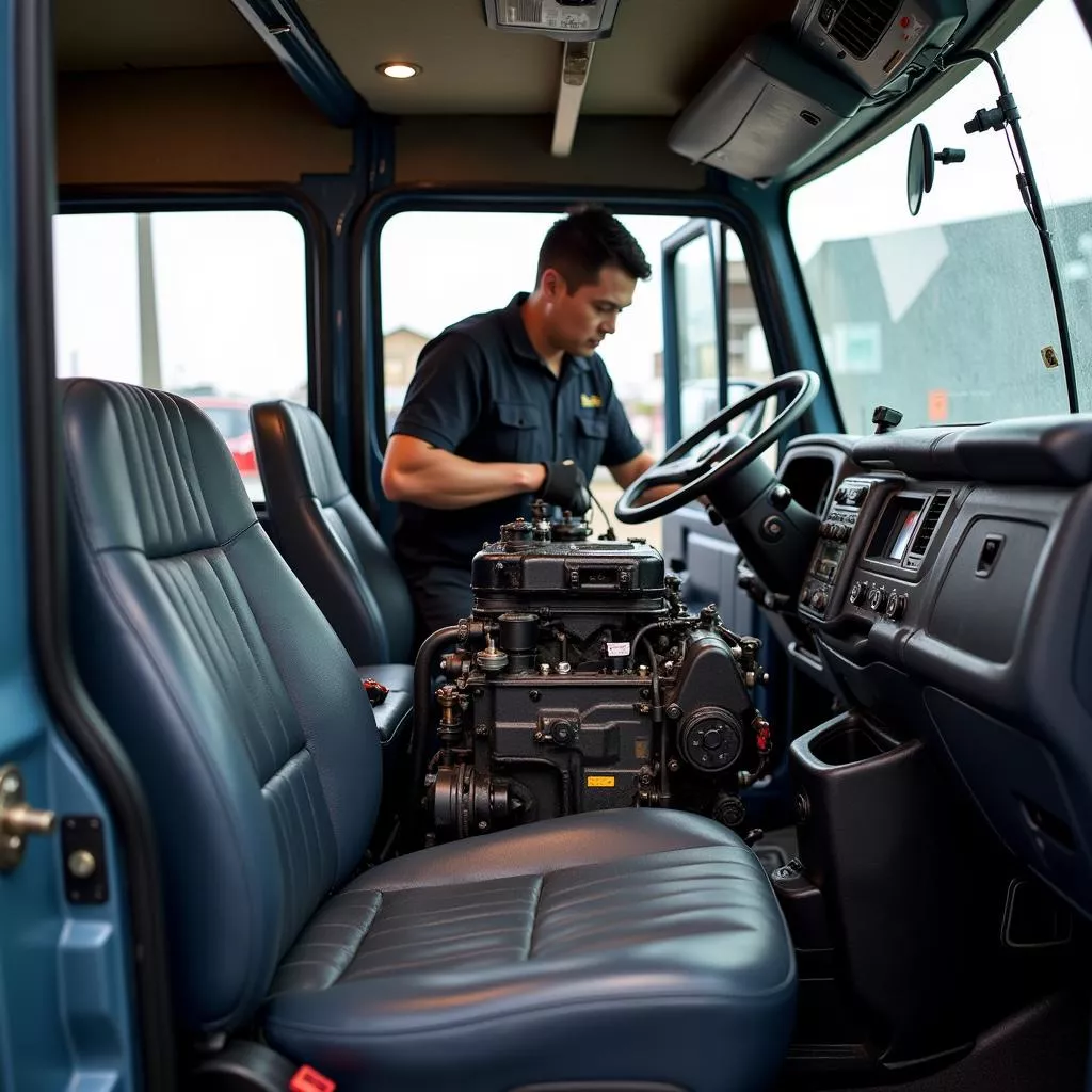 Inspecting a Used Thaco 47-seater Bus