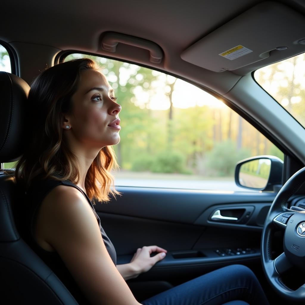 Abrindo as janelas do carro para ventilação
