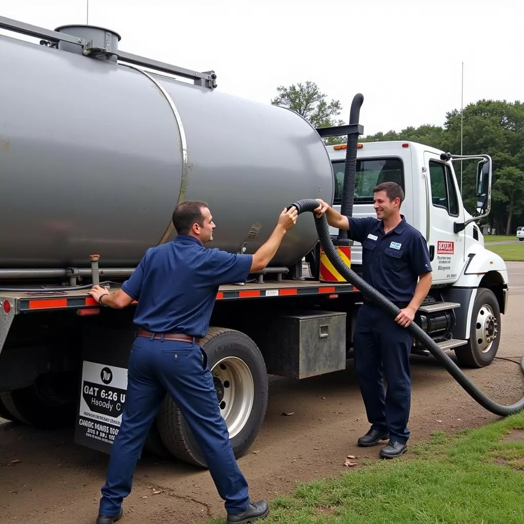 Septic Tank Pumping Crew at Work