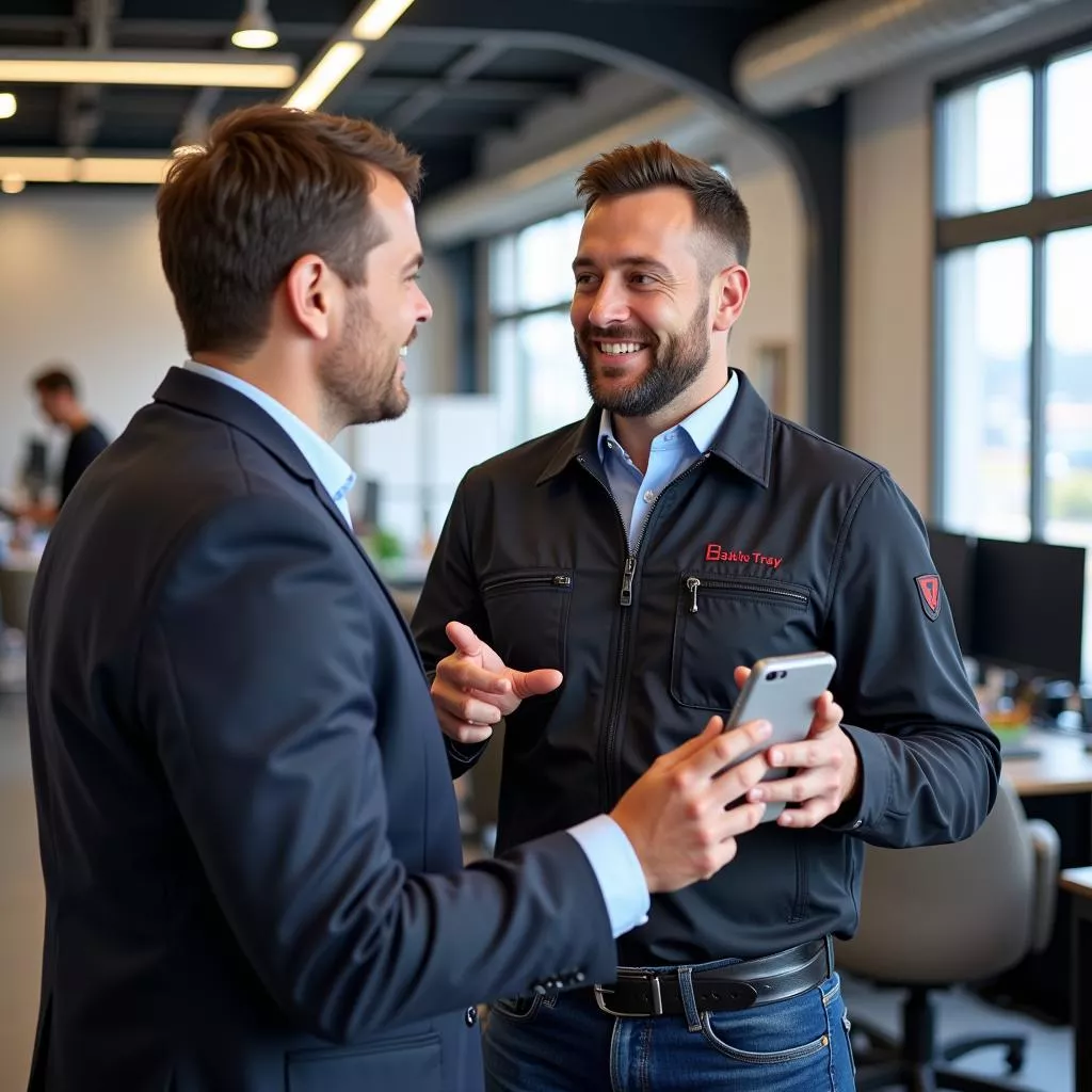 Sales consultant assisting a customer