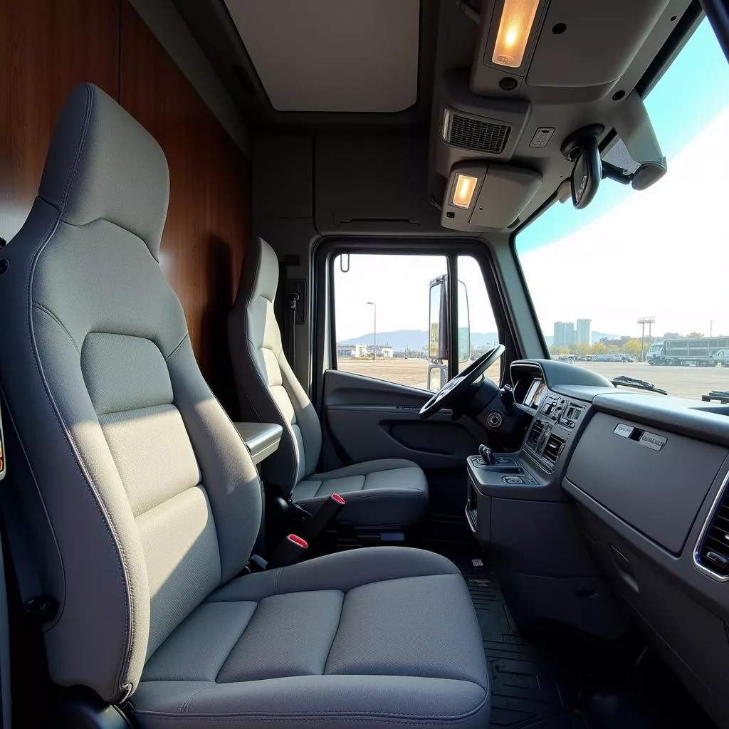 Interni moderni della cabina di una motrice Chenglong