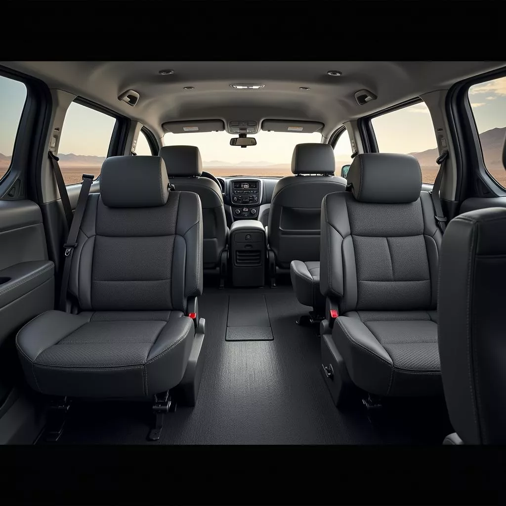 Spacious interior of a 9-seater Nissan