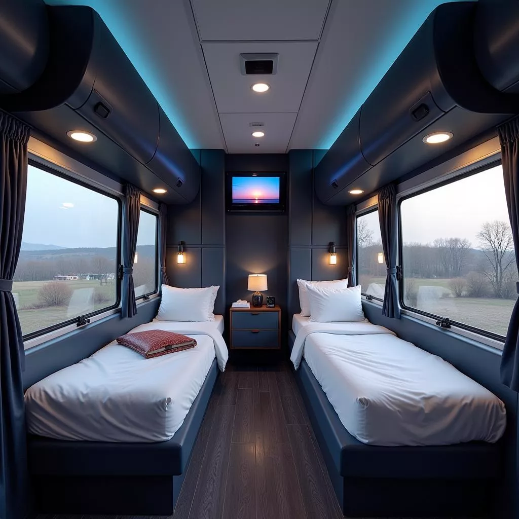 Hình ảnh nội thất xe giường nằm hiện đại