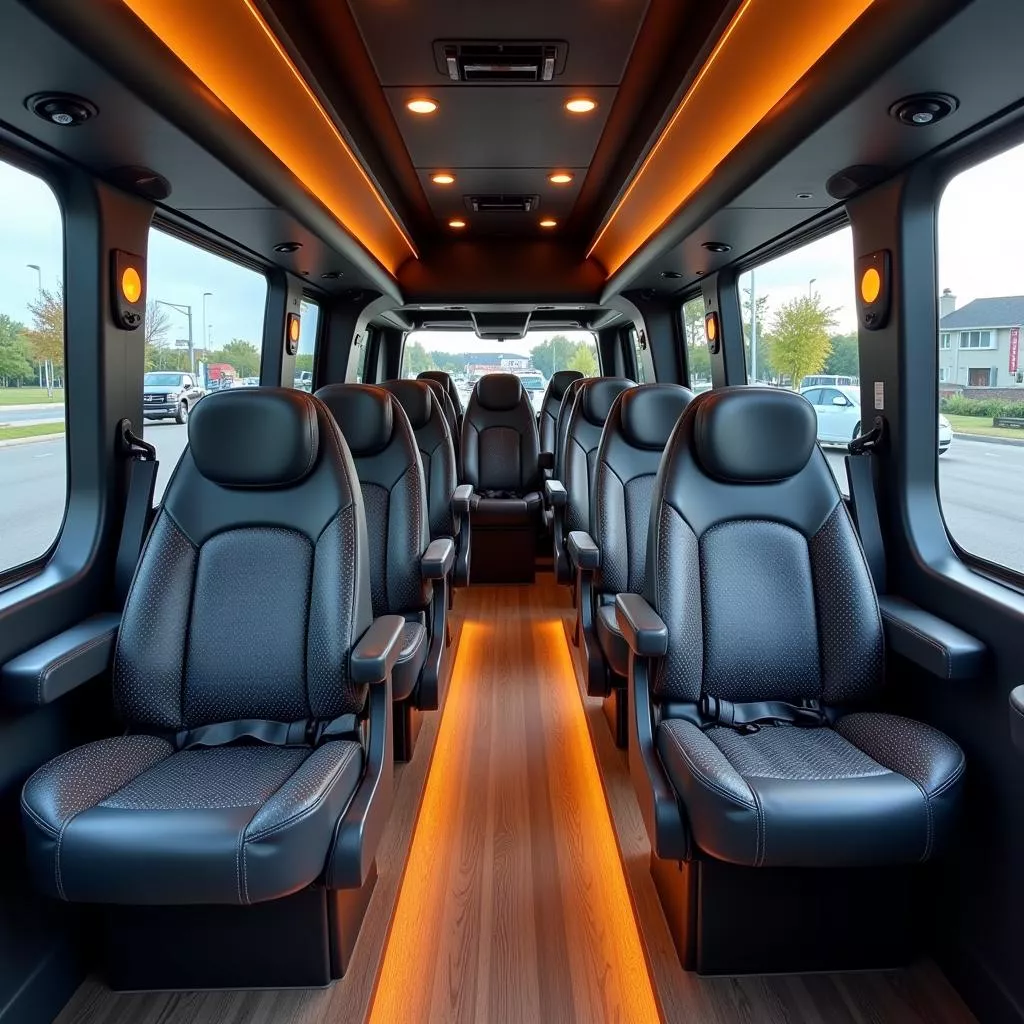 Interior mobil penumpang 16 kursi mewah