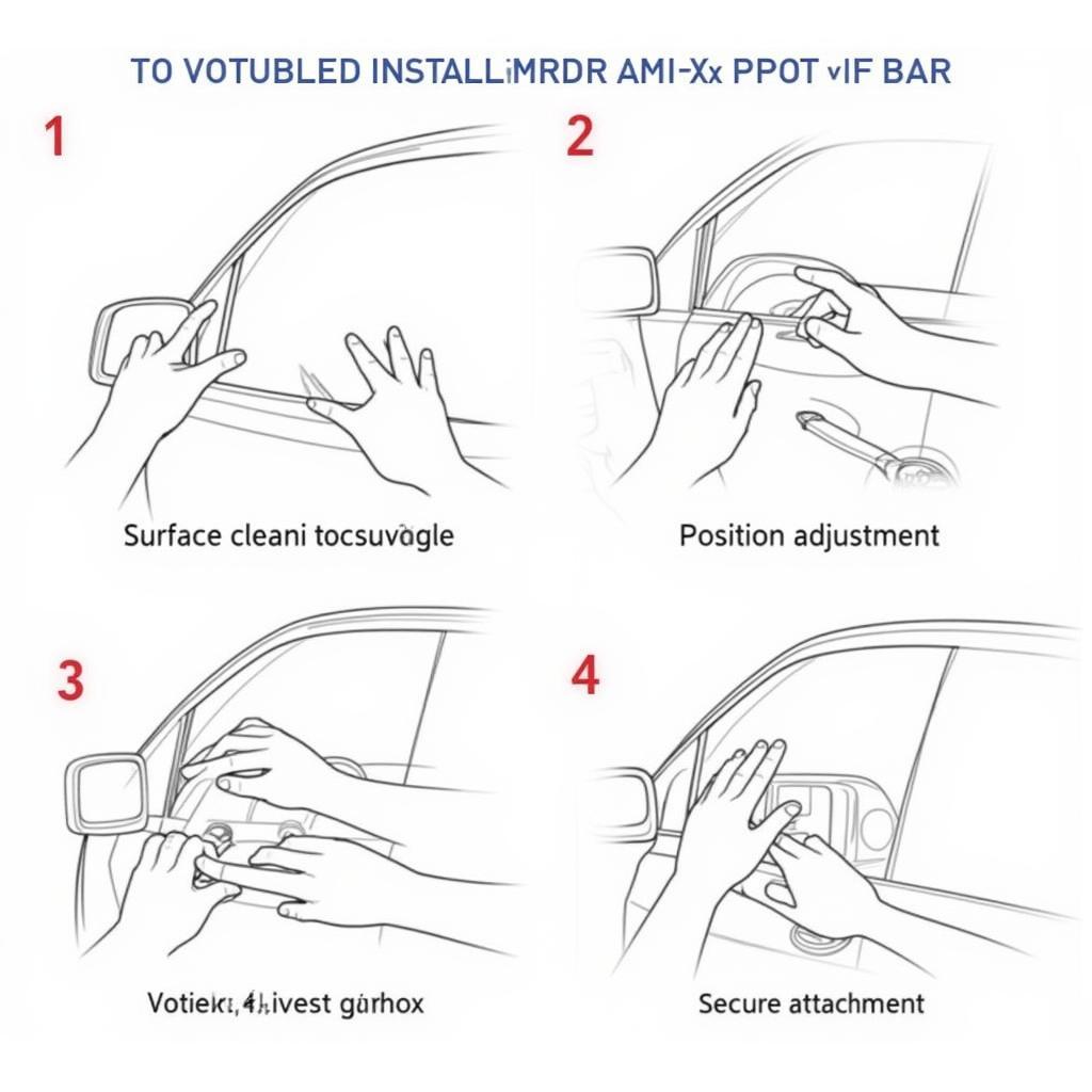 Installation d'un miroir convexe pour voiture
