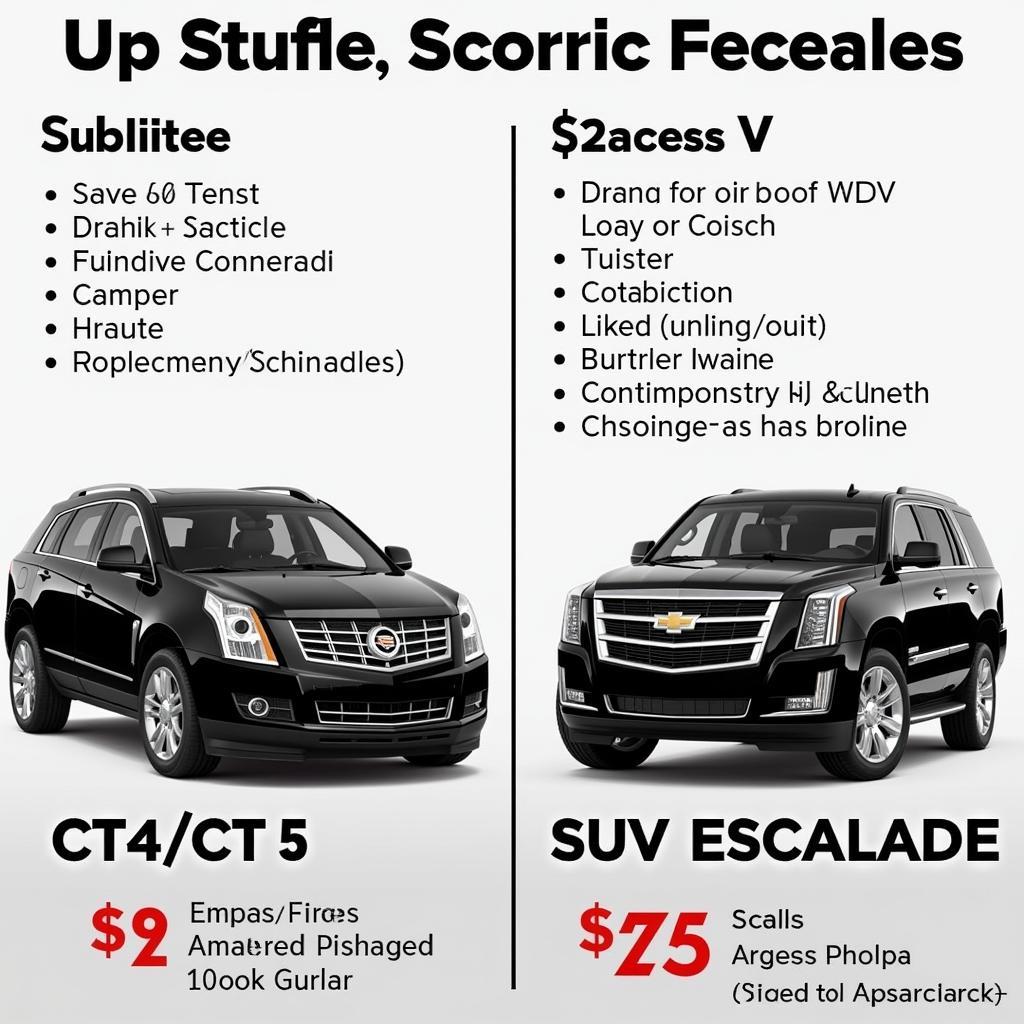 So sánh giá xe Cadillac 4 chỗ các model khác nhau