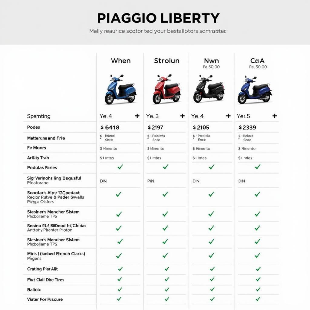 Piaggio Liberty Price Comparison with Other Scooter Models