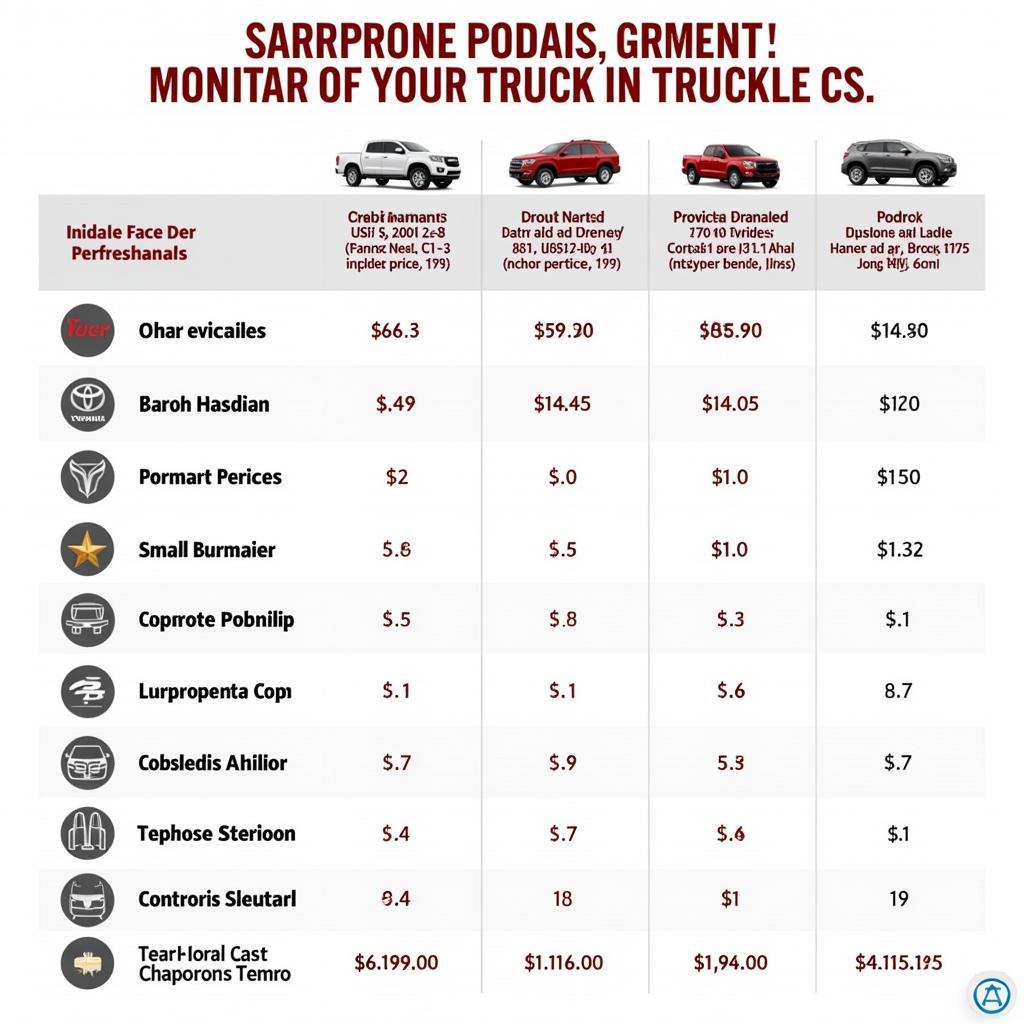 Truck price comparison across brands