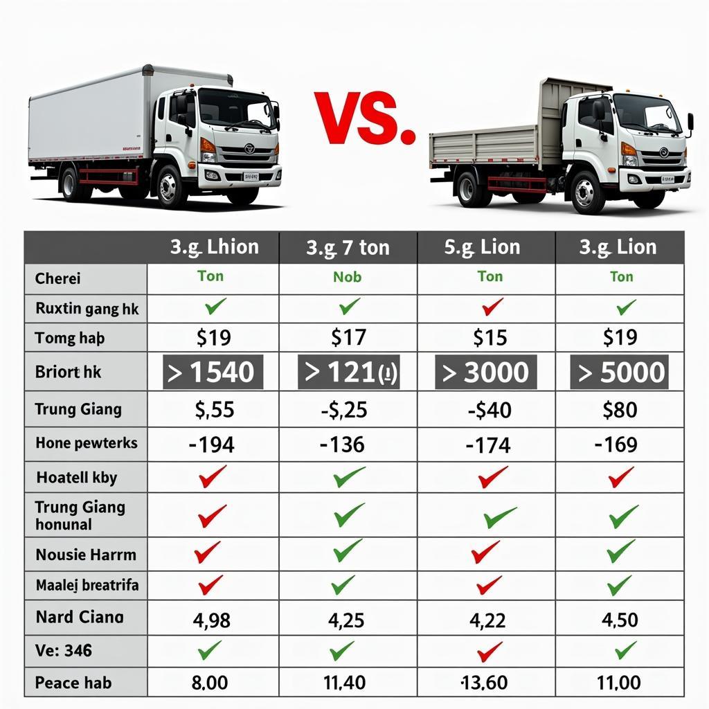 Truong Giang 7-Ton Truck Price Comparison