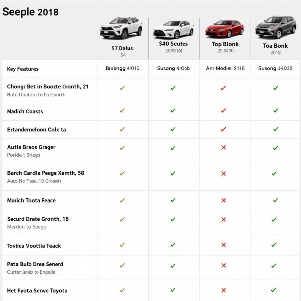 So sánh giá xe Toyota 2018