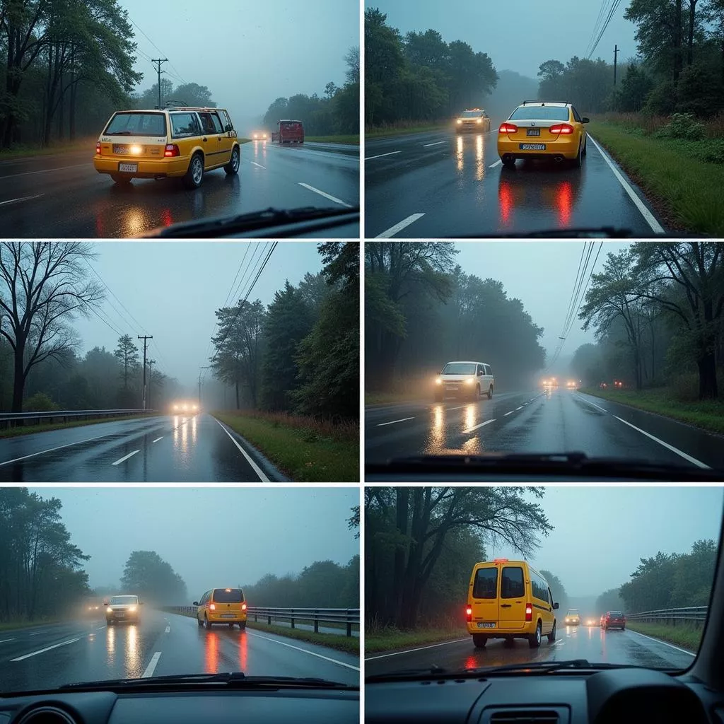 Traffic accident due to heavy rain
