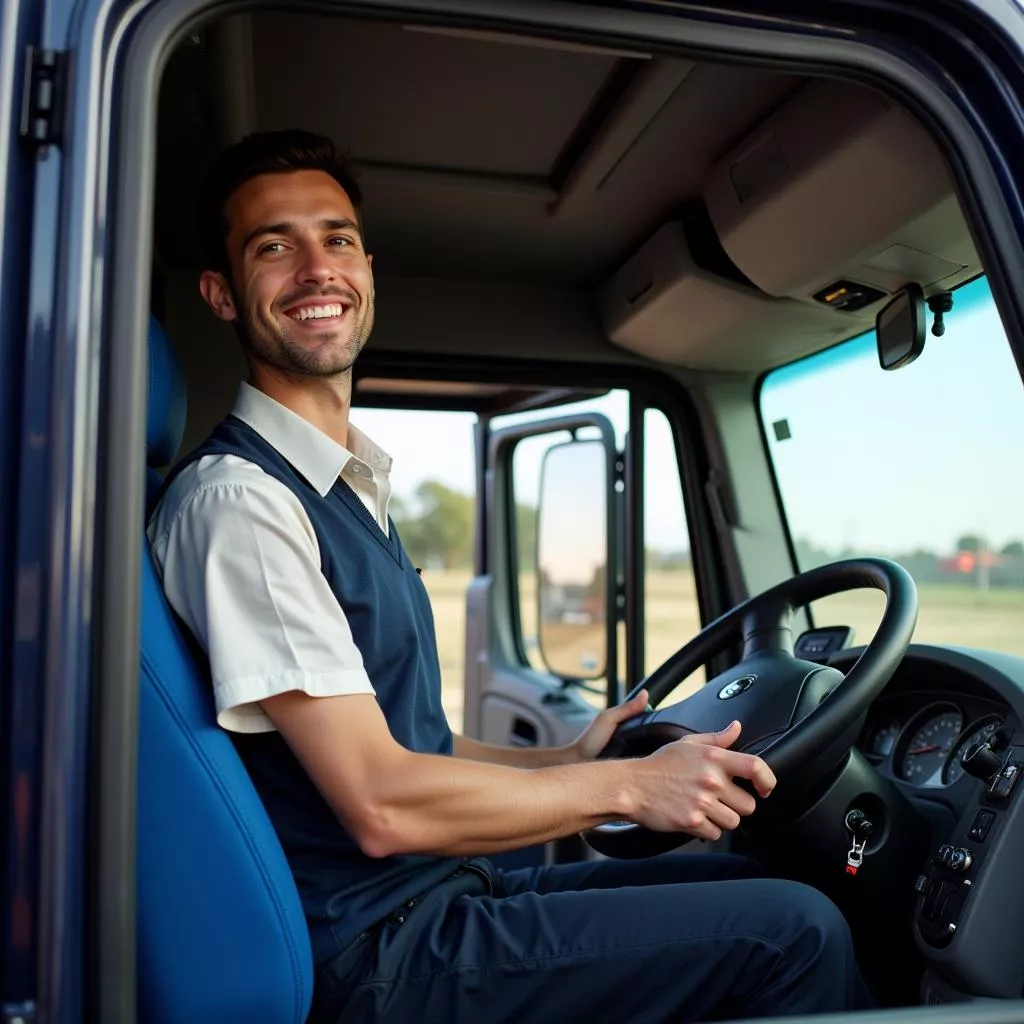 Tài xế lái xe tải