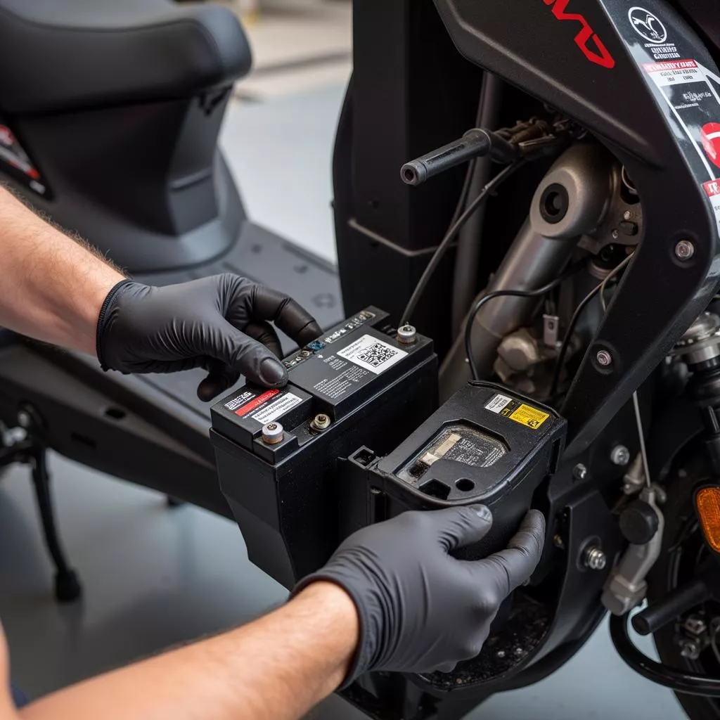 Replacing the battery of a Honda Air Blade