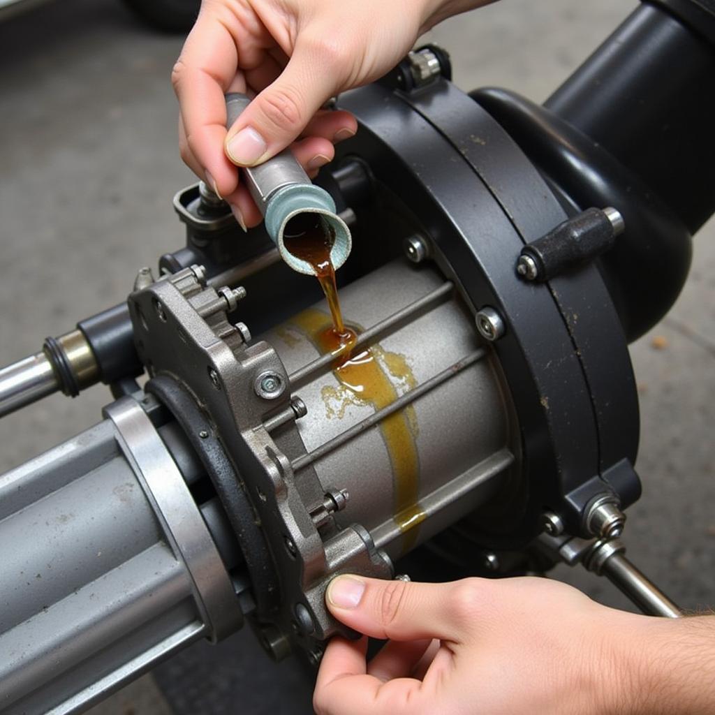 Thay nhớt hộp số xe tay ga