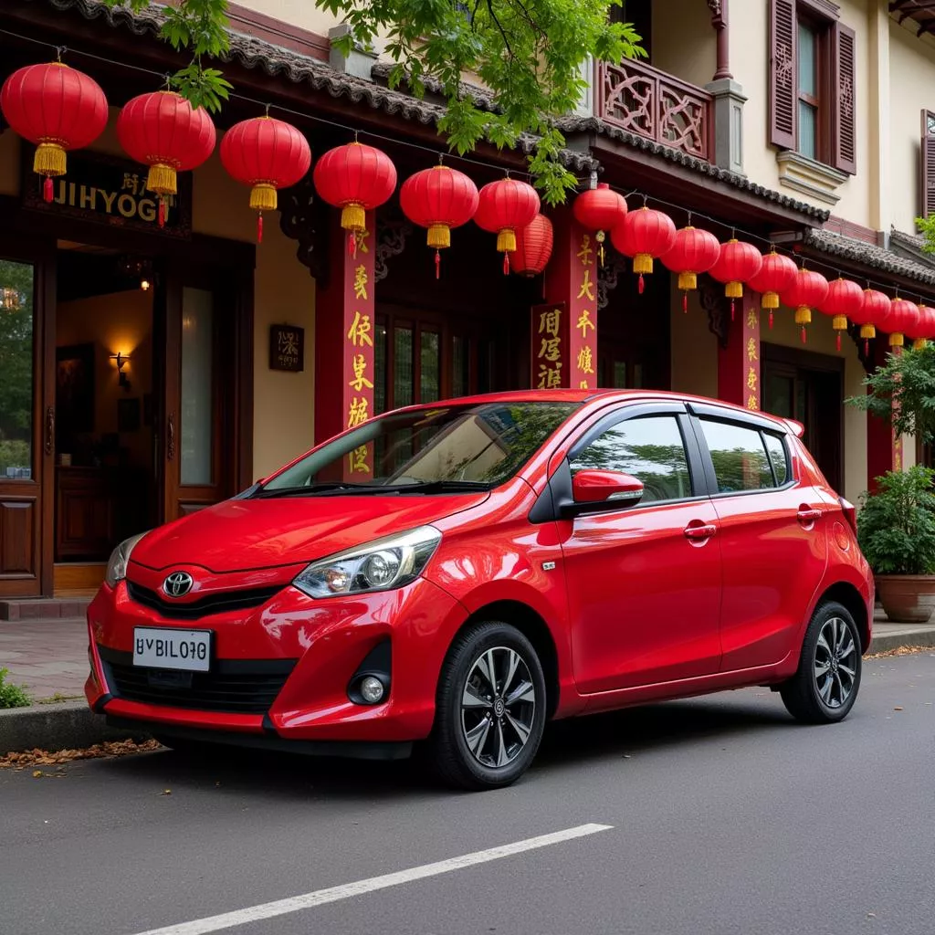 Toyota Wigo Merah yang Mencolok di Jalanan