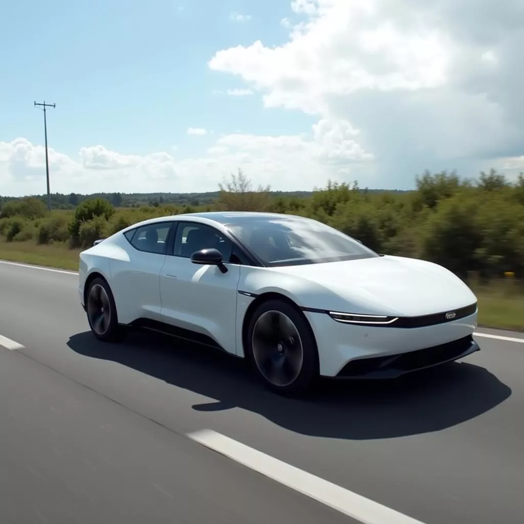 VinFast VF e31 electric car driving on the road