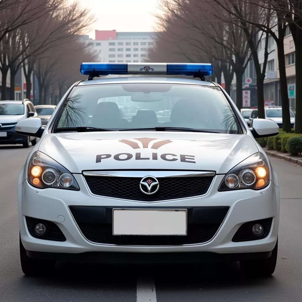 Xe công an Trung Quốc biển số trắng