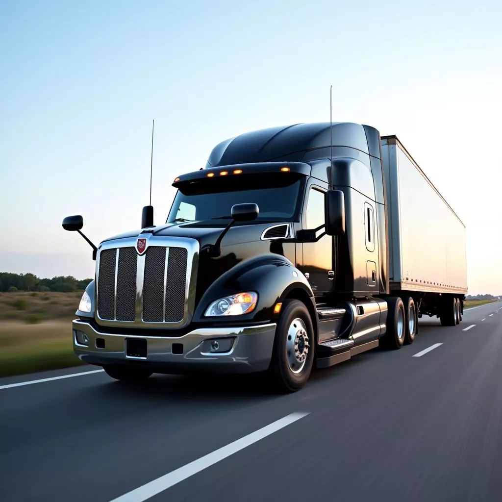 Camião trator americano em estrada