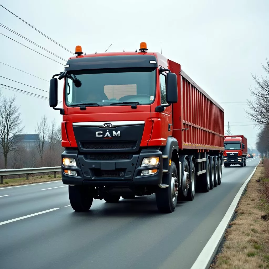 Chinese Tractor Truck Transporting Goods
