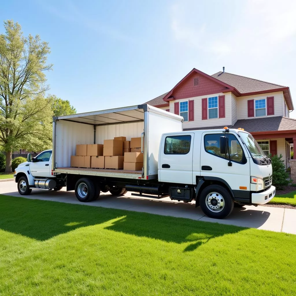 Xe tải 1.5 tấn đậu trước nhà