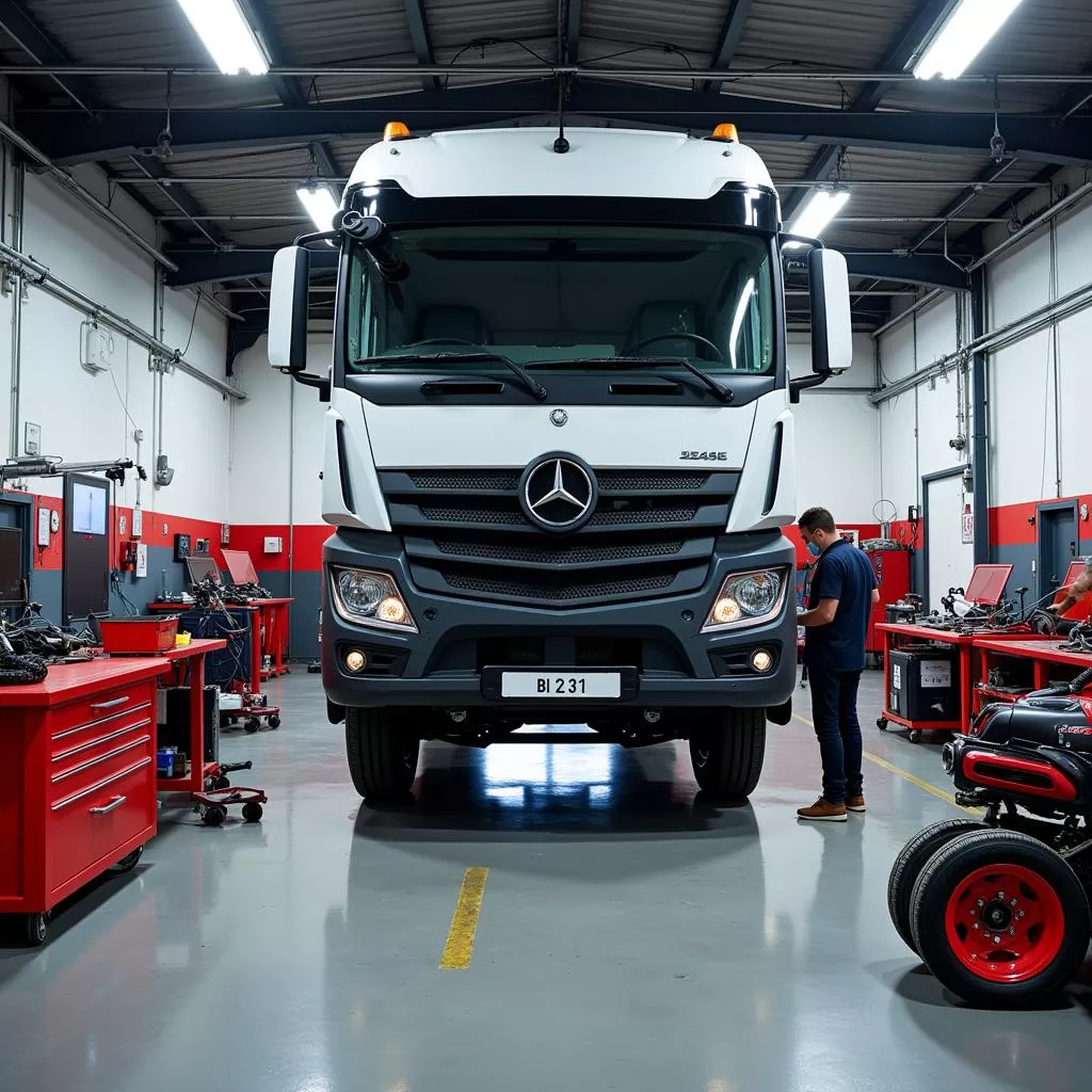 Foto layanan penggantian oli truk profesional yang ditawarkan oleh XE TẢI HÀ NỘI