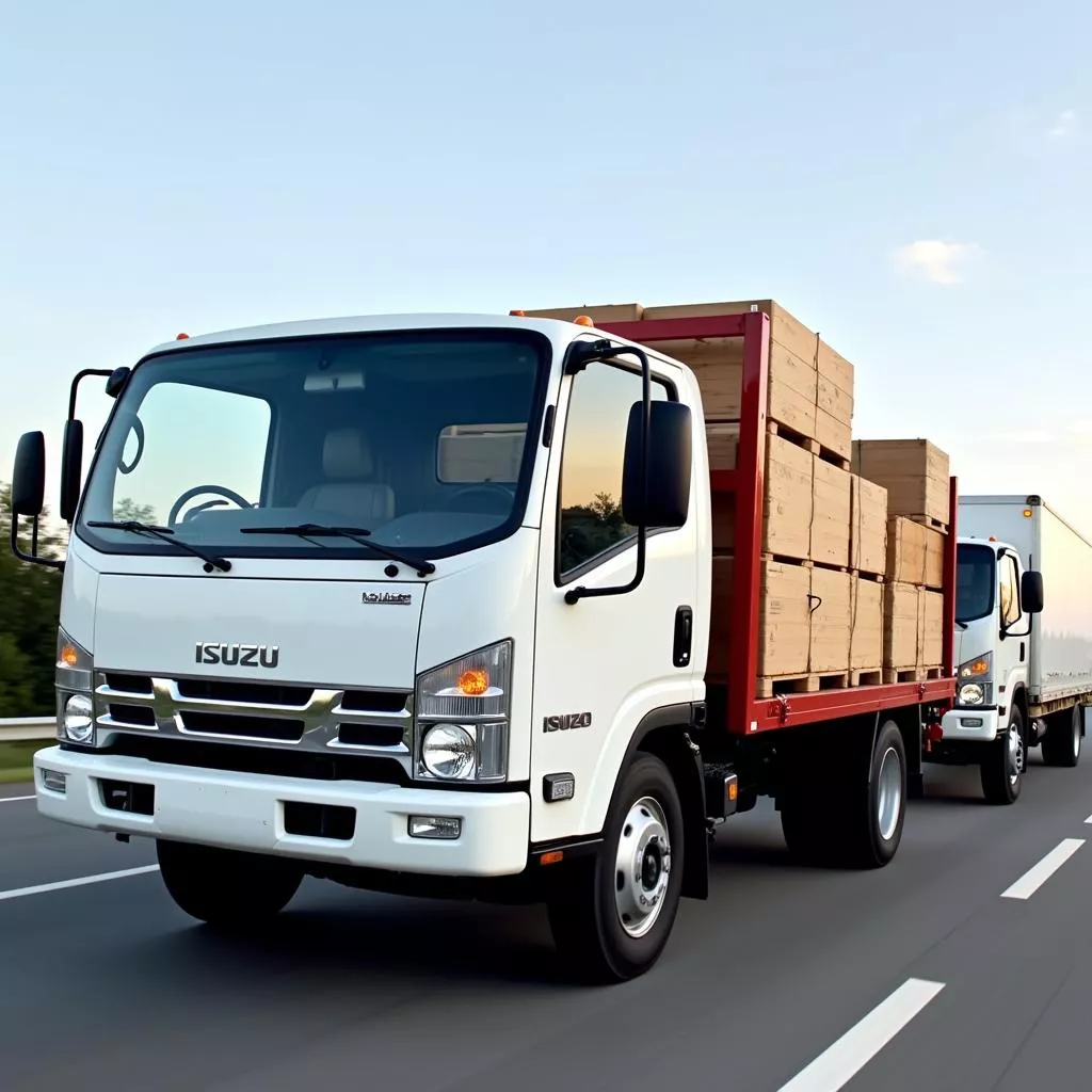 Isuzu truck transporting goods