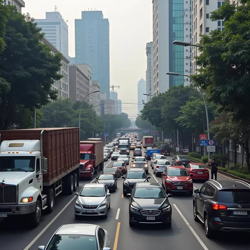 Kemacetan Lalu Lintas Disebabkan oleh Truk