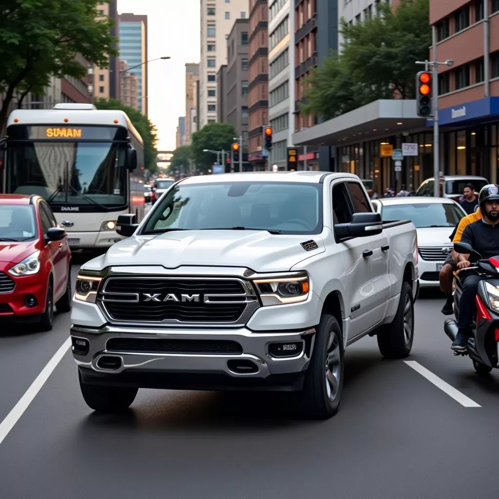 Xe tải X150 di chuyển trong thành phố