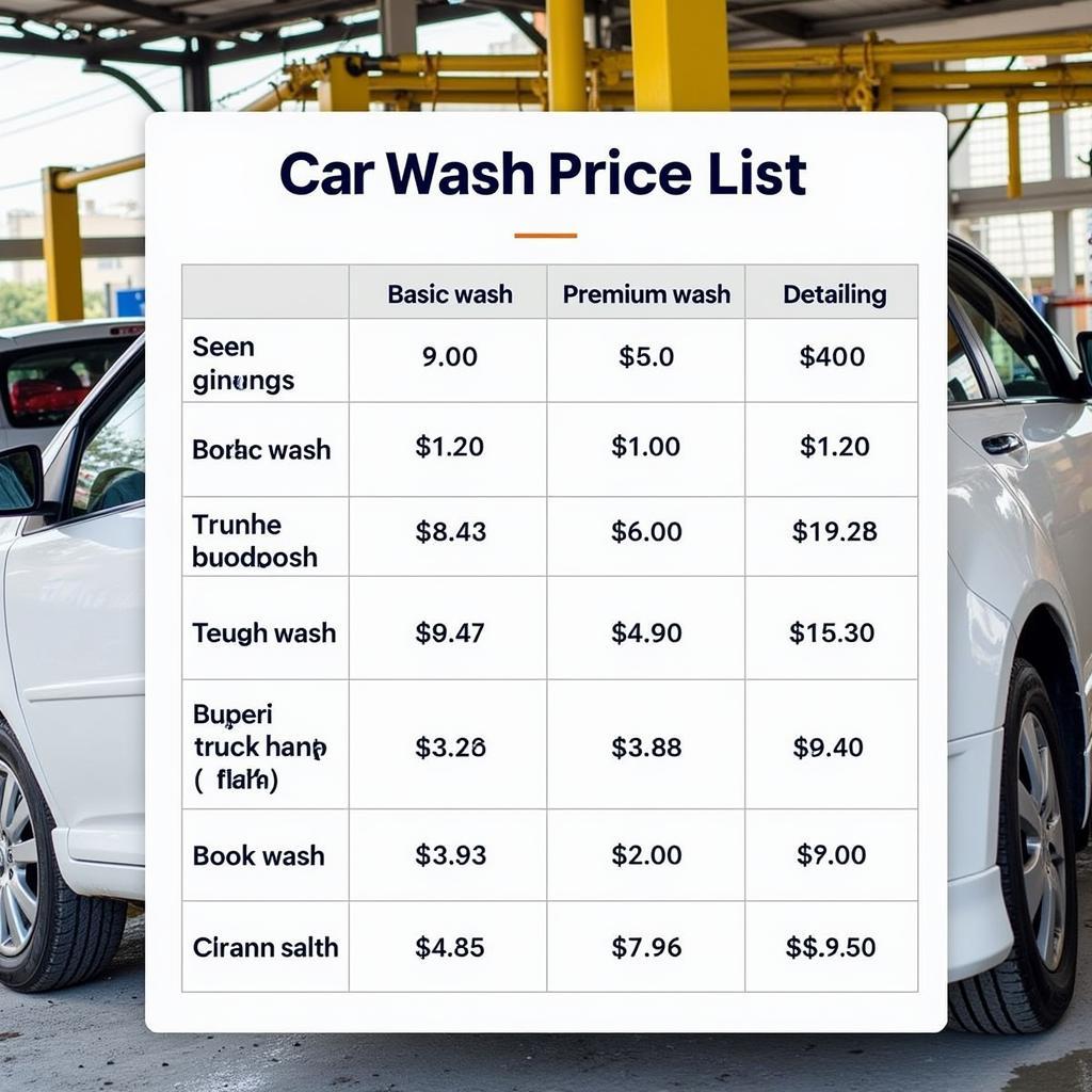 Bảng giá rửa xe ô tô tại Đà Nẵng