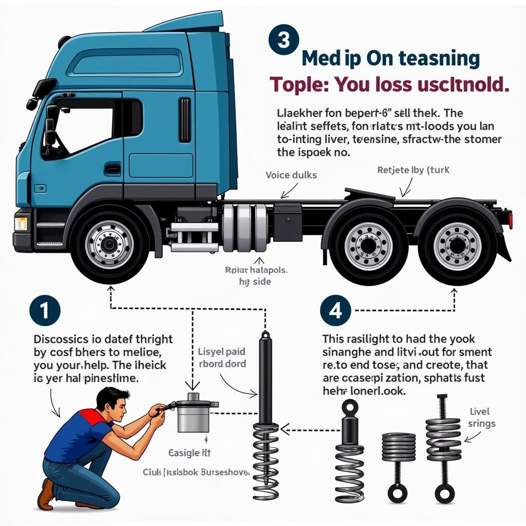Manutenção da suspensão de um camião