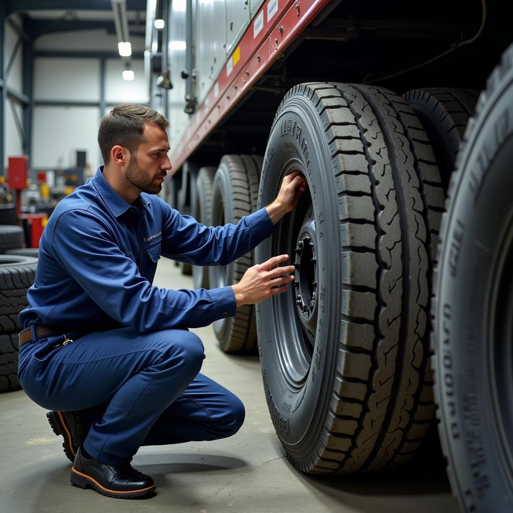Regular truck tire inner tube maintenance