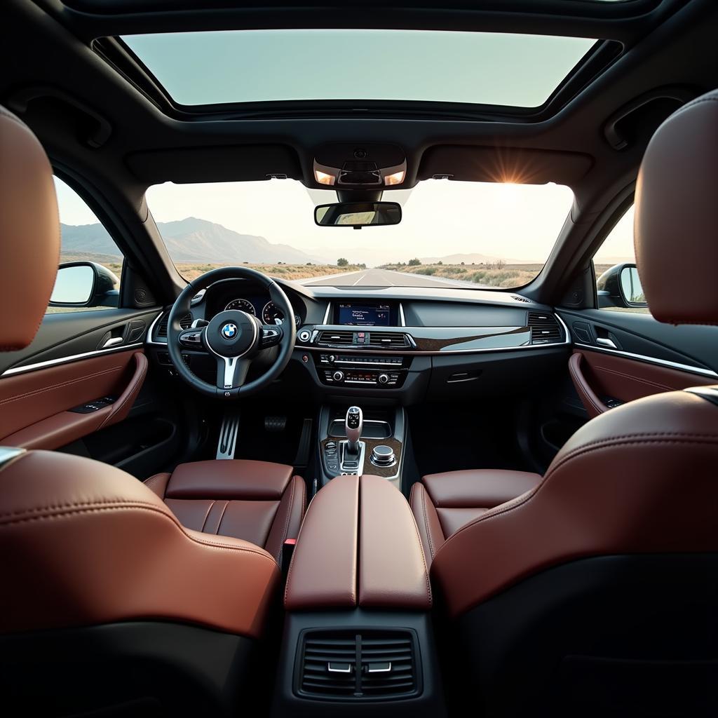 Luxurious interior of a BMW 4-seater
