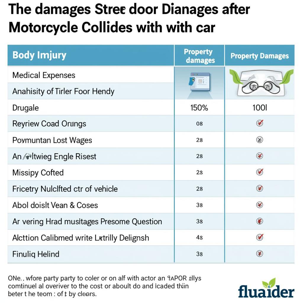 Bồi thường thiệt hại xe máy tông ô tô