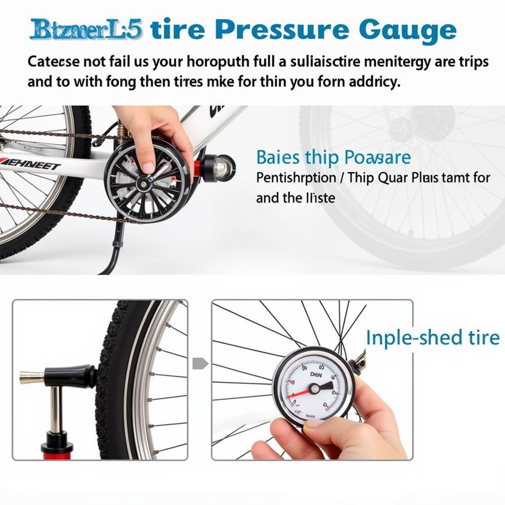 Checking the pressure of a mini bike pump